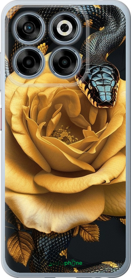 Силіконовий чехол Black snake and golden rose для ZTE Nubia V70 - 6068u-4083 изображение 