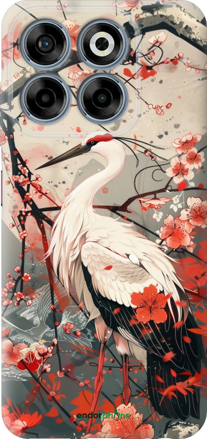 Силиконовый чехол Аист в цвету сакуры для ZTE Nubia V70 - 6109u-4083 изображение 