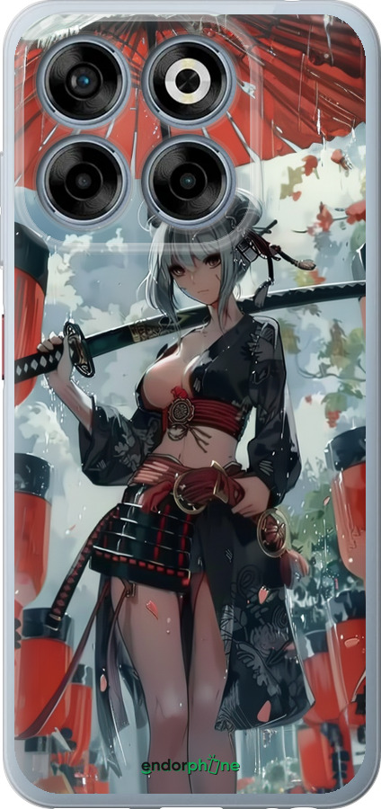 Силиконовый чехол Гейша-воин для ZTE Nubia V70 - 6124u-4083 изображение 