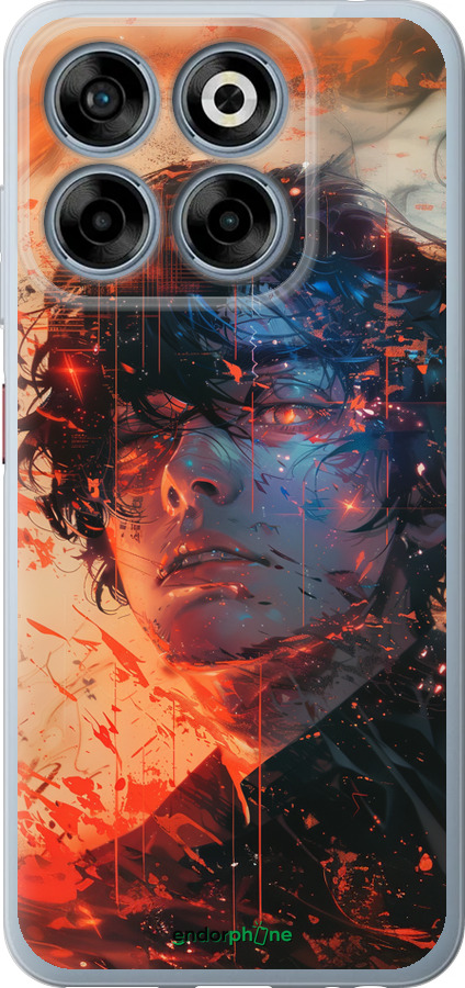 Силиконовый чехол Лицо в пламени для ZTE Nubia V70 - 6127u-4083 изображение 