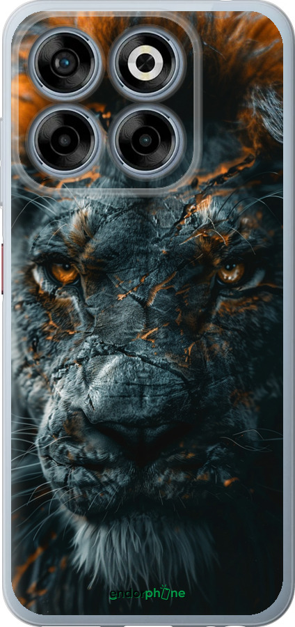 Силиконовый чехол Пламенный лев для ZTE Nubia V70 - 6153u-4083 изображение 