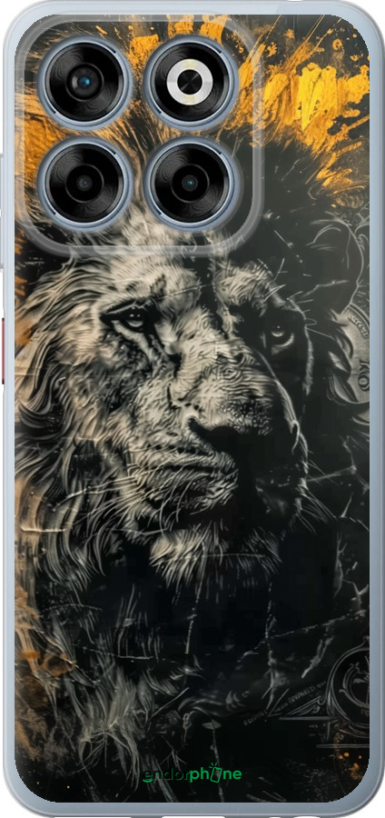 Силіконовий чехол Лев у золотих фарбах для ZTE Nubia V70 - 6155u-4083 изображение 