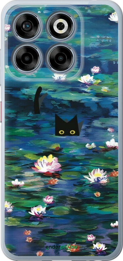 Силиконовый чехол із зображенням водяних лілій та кішок для ZTE Nubia V70 - 6257u-4083 изображение 