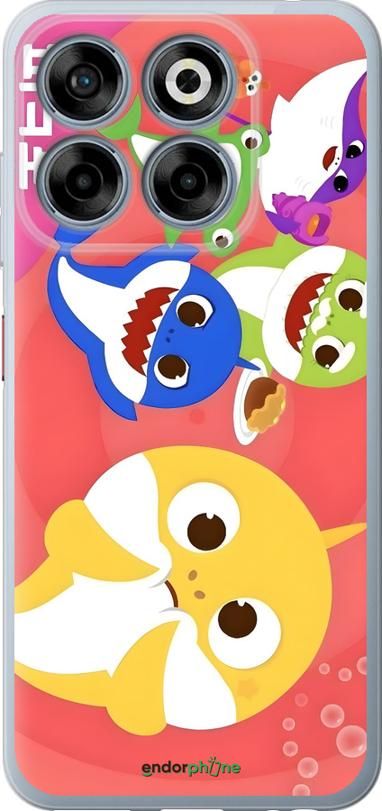 Силиконовый чехол Бейби Шаркс для ZTE Nubia V70 - 6305u-4083 изображение 