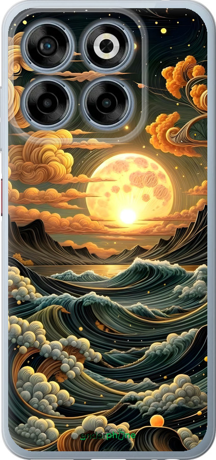 Силиконовый чехол Арт волны для ZTE Nubia V70 - 6332u-4083 изображение 