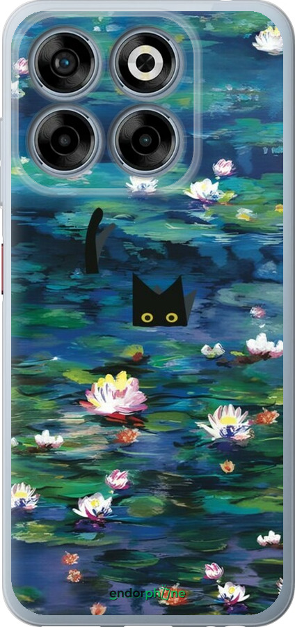 Силиконовый чехол Чехол с изображением водяных лилий Моне и кошек для ZTE Nubia V70 - 6399u-4083 изображение 