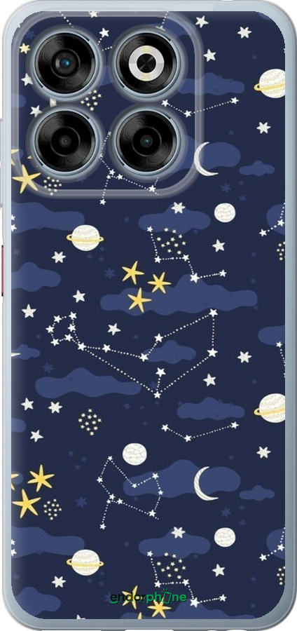 Силиконовый чехол Астрономический узор. Милый дизайн мультяшной вселенной для ZTE Nubia V70 - 6446u-4083 изображение 