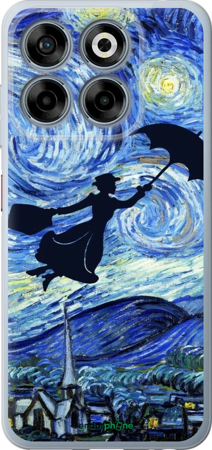 Силиконовый чехол С изображением Мэри Поппинс «Звездная ночь» для ZTE Nubia V70 - 6487u-4083 изображение 