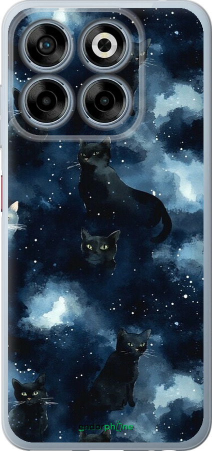 Силіконовий чехол Зображення котиків з темною аквареллю для ZTE Nubia V70 - 6521u-4083 изображение 