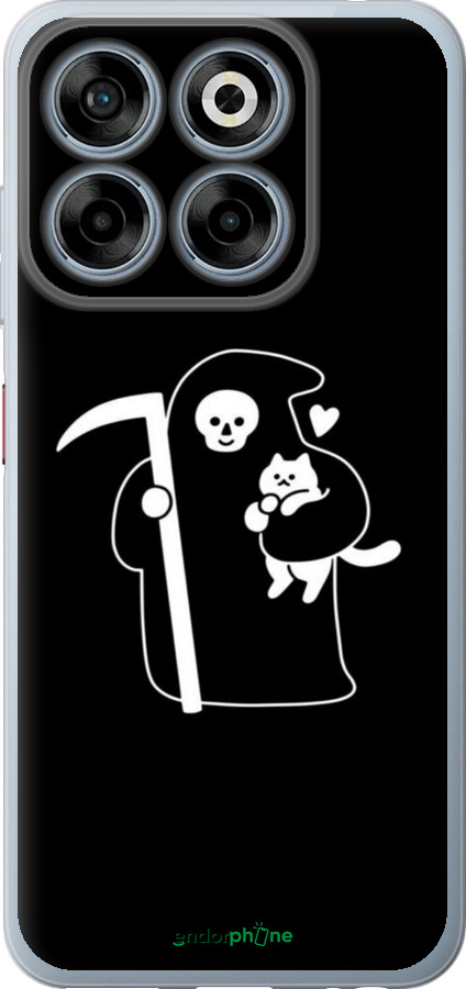 Силиконовый чехол Минималистичный арт: смерть и кошка для ZTE Nubia V70 - 6529u-4083 изображение 