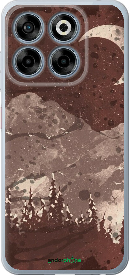 Силиконовый чехол С изображением лунного пейзажа в ночном лесу для ZTE Nubia V70 - 6546u-4083 изображение 