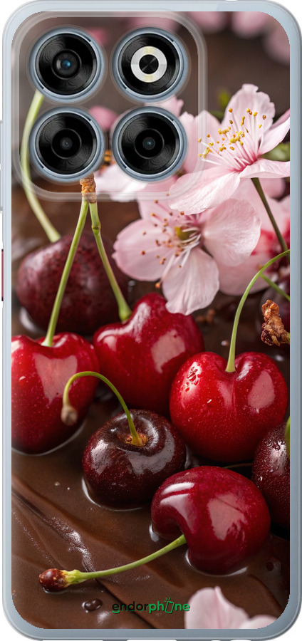 Силіконовий чехол Вишня у шоколаді для ZTE Nubia V70 - 6698u-4083 изображение 