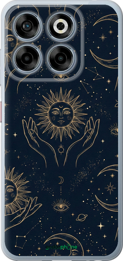 Силіконовий чехол Celestial Harmony: Sun & Moon Gold Mystic Pattern для ZTE Nubia V70 - 6778u-4083 изображение 
