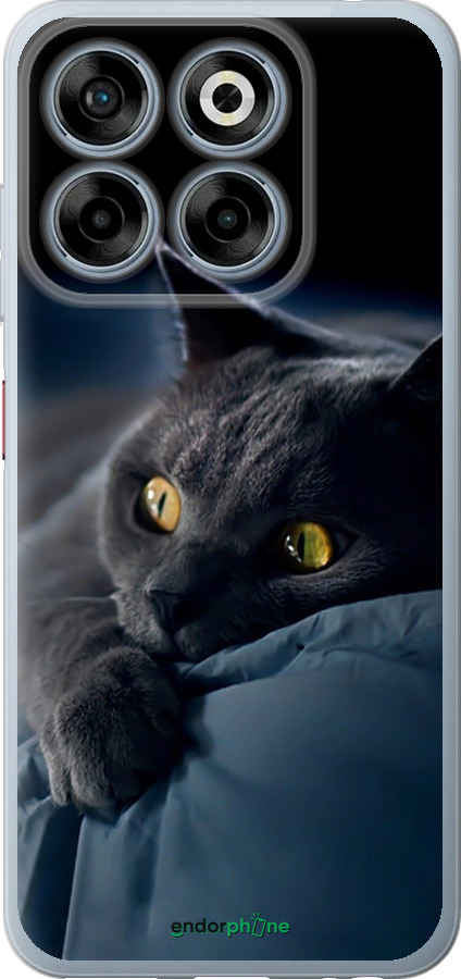 Силиконовый чехол Дымчатый кот для ZTE Nubia V70 - 825u-4083 изображение 