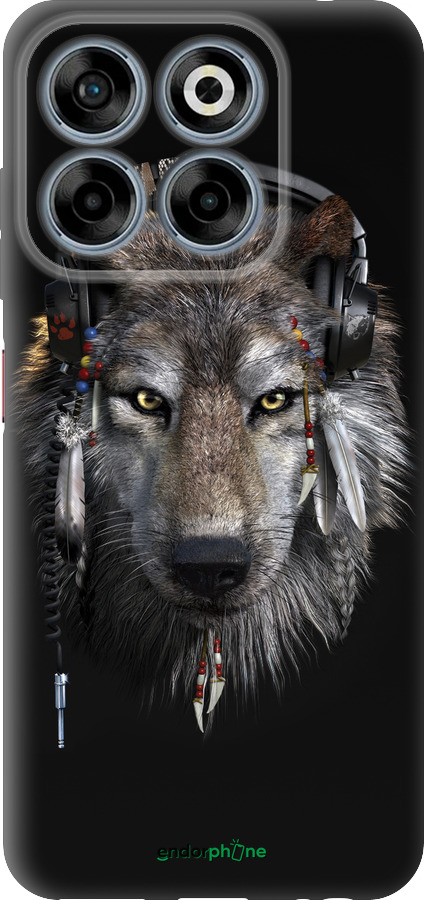 Силіконовий чехол Вовк-меломан для ZTE Nubia V70 - 875u-4083 изображение 