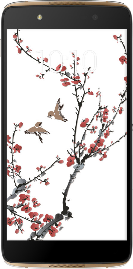 Силиконовый чехол Сакура v2 для Alcatel idol 4 - 5538u-711 изображение 