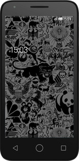 Силиконовый чехол Чёрно-серый стикер бомбинг для Alcatel One Touch Pixi 3 4.5 - 2432u-408 изображение 