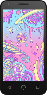 Силиконовый чехол Розовая галактика для Alcatel One Touch Pixi 3 4.5 - 4146u-408 изображение 