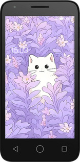 Силиконовый чехол Котик в цветах для Alcatel One Touch Pixi 3 4.5 - 6390u-408 изображение 