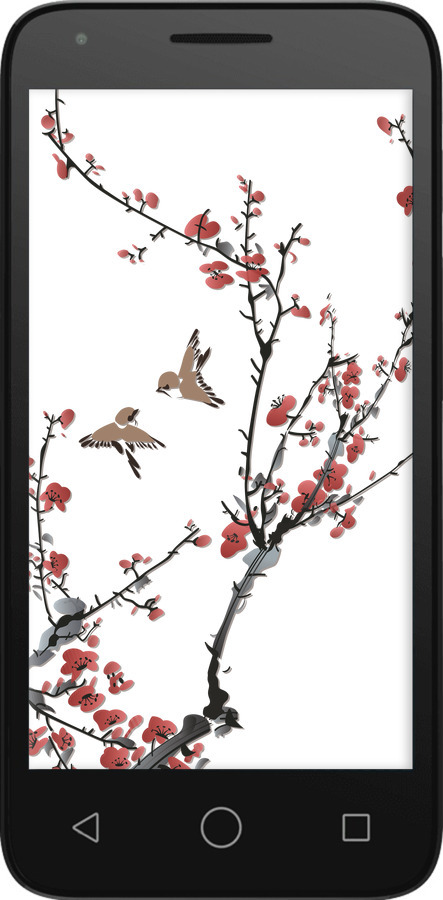 Силиконовый чехол Сакура v2 для Alcatel One Touch Pixi 3 4.5 - 5538u-408 изображение 