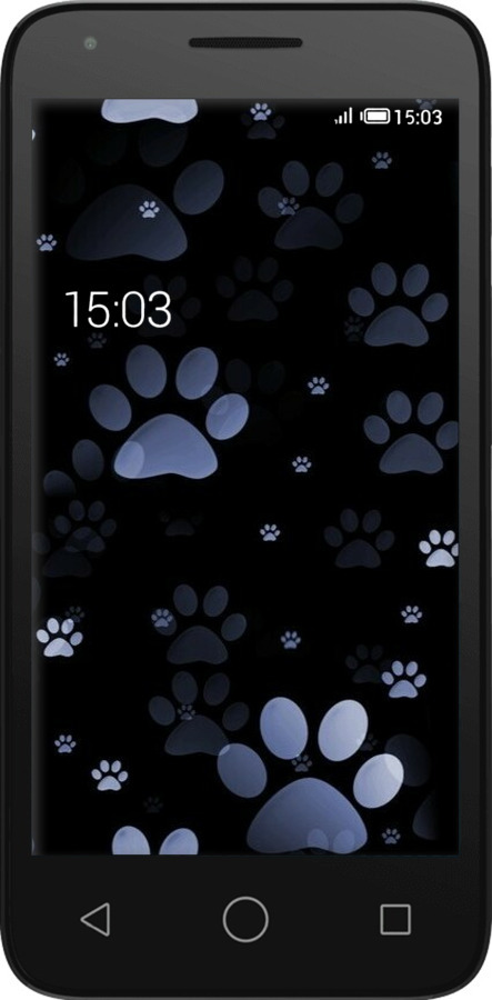 Силиконовый чехол С синими отпечатками лап для Alcatel One Touch Pixi 3 4.5 - 6441u-408 изображение 