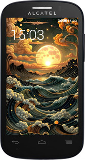 Силиконовый чехол Арт волны для Alcatel One Touch Pop C3 4033D - 6332u-323 изображение 