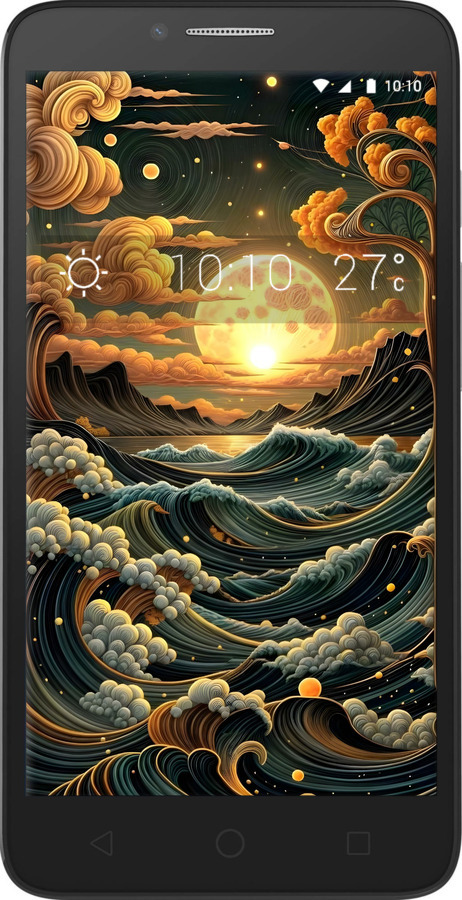 Силиконовый чехол Арт волны для Alcatel One Touch Pop 3 5.5 - 6332u-941 изображение 