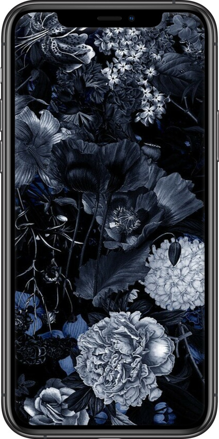 TPU чехол Абстрактный цветочный рисунок в синих тонах для Apple iPhone 11 Pro Max - 6539b-1723 изображение 