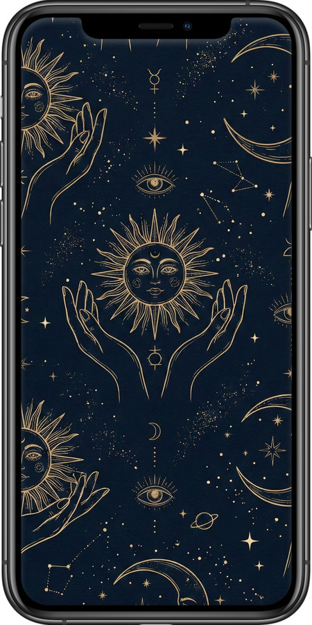 TPU чехол Celestial Harmony: Sun & Moon Gold Mystic Pattern для Apple iPhone 11 Pro Max - 6778b-1723 изображение 