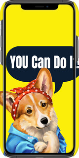 3D пластиковый глянцевый чехол чехол с корги You Can Do It для Apple iPhone 11 Pro Max - 6184c-1723 изображение 