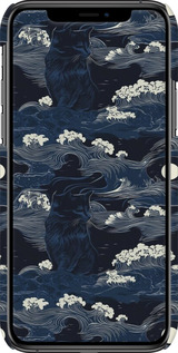 3D пластиковый глянцевый чехол Морская тематика в стиле арт-деко для Apple iPhone 11 Pro Max - 6520c-1723 изображение 