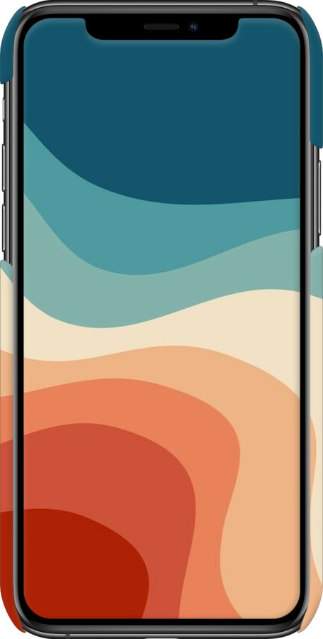 3D пластиковый глянцевый чехол В стиле ретро с волнами для Apple iPhone 11 Pro Max - 6531c-1723 изображение 