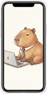 Силіконовий протиударний с посиленими кутами чехол Funny Capybara CEO Working для Apple iPhone 11 Pro Max - 6777sp-1723 изображение 