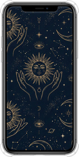 Силіконовий протиударний с посиленими кутами чехол Celestial Harmony: Sun & Moon Gold Mystic Pattern для Apple iPhone 11 Pro Max - 6778sp-1723 изображение 