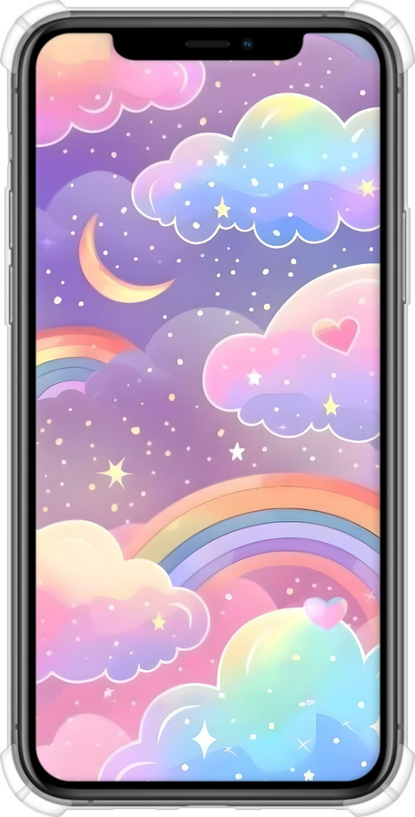 Силіконовий протиударний с посиленими кутами чехол Хмари та веселка для Apple iPhone 11 Pro Max - 6312sp-1723 изображение 