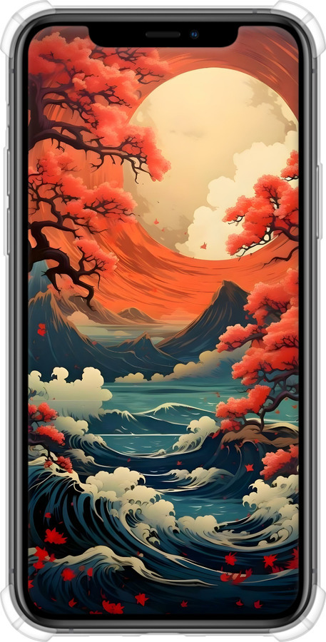 Силіконовий протиударний с посиленими кутами чехол Природа Японії для Apple iPhone 11 Pro Max - 6327sp-1723 изображение 
