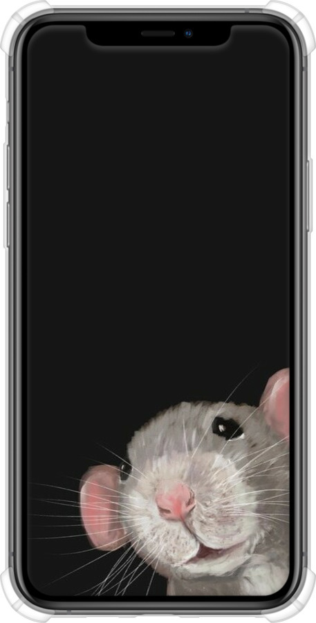 Силикон с усиленными углами чехол The Peeking Rat для Apple iPhone 11 Pro Max - 6442sp-1723 изображение 