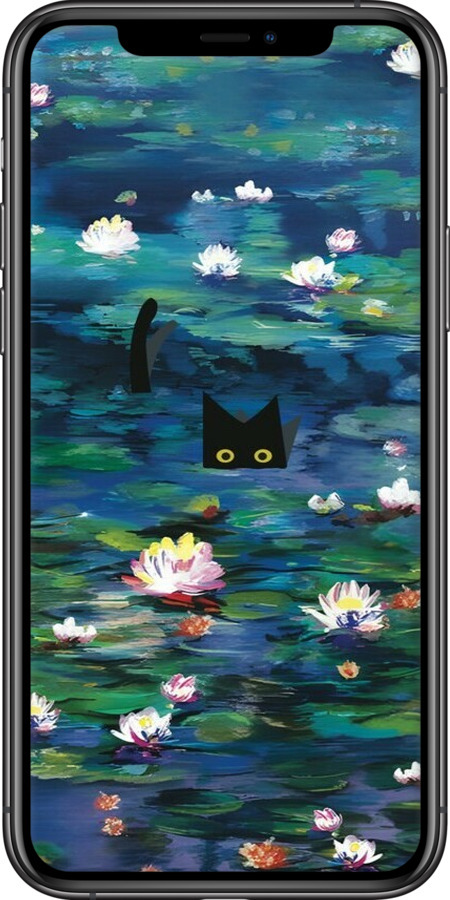 2D пластиковый чехол із зображенням водяних лілій та кішок для Apple iPhone 11 Pro Max - 6257t-1723 изображение 
