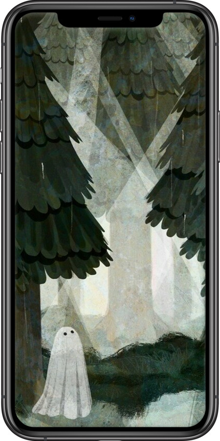 2D пластиковый чехол С изображением соснового леса и привидения для Apple iPhone 11 Pro Max - 6420t-1723 изображение 