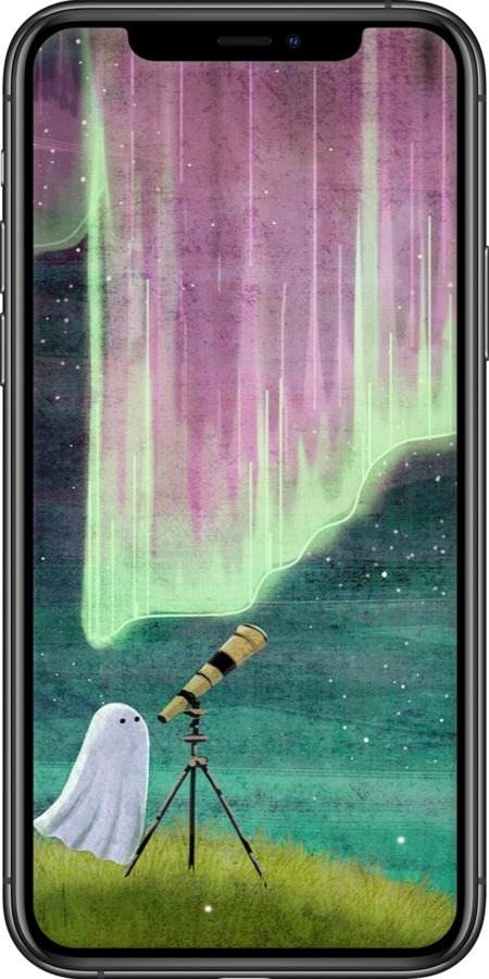 2D пластиковый чехол Привидение и звезды для Apple iPhone 11 Pro Max - 6443t-1723 изображение 