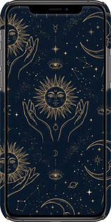 3D пластиковый глянцевый чехол Celestial Harmony: Sun & Moon Gold Mystic Pattern для Apple iPhone 11 Pro - 6778c-1788 изображение 