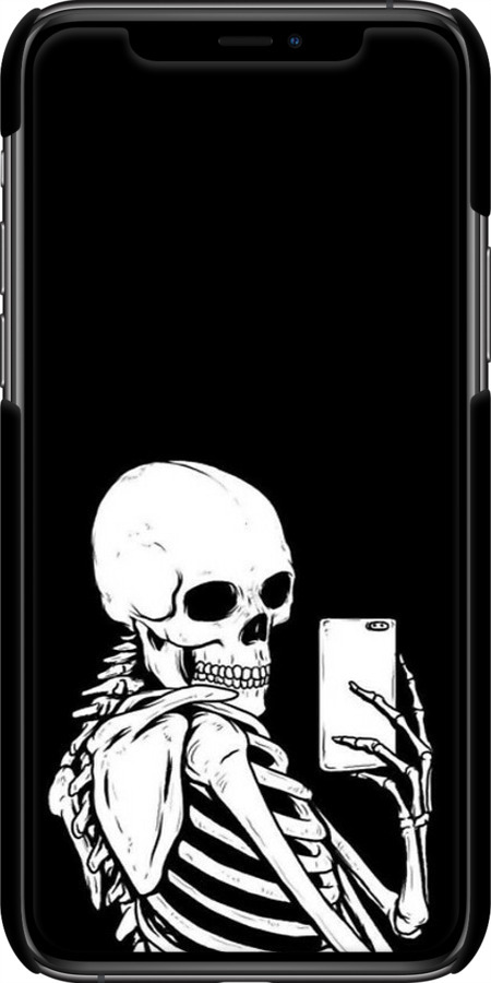 3D пластиковый глянцевый чехол Скелет делает Selfie для Apple iPhone 11 Pro - 6535c-1788 изображение 