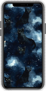 Чехол Bumper чехол Изображение Кошек с тёмной акварелью для Apple iPhone 11 Pro - 6521pc-1788 изображение 