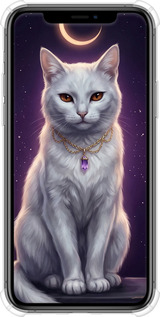 Силикон с усиленными углами чехол Mystic White Cat Gothic Dark Purple Gold для Apple iPhone 11 Pro - 6805sp-1788 изображение 