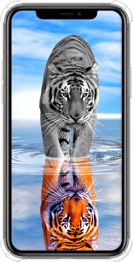 Силикон с усиленными углами чехол Тигр для Apple iPhone 11 Pro - 6016sp-1788 изображение 