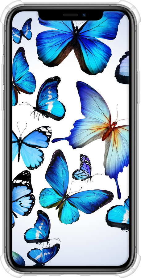 Силикон с усиленными углами чехол Бабочки для Apple iPhone 11 Pro - 6023sp-1788 изображение 