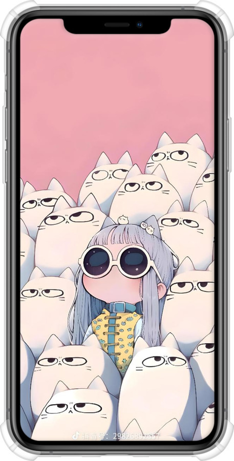 Силикон с усиленными углами чехол Малышка с котами для Apple iPhone 11 Pro - 6295sp-1788 изображение 
