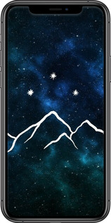 2D пластиковый чехол Горы и звезды нарисованы на фоне галактики для Apple iPhone 11 Pro - 6490t-1788 изображение 