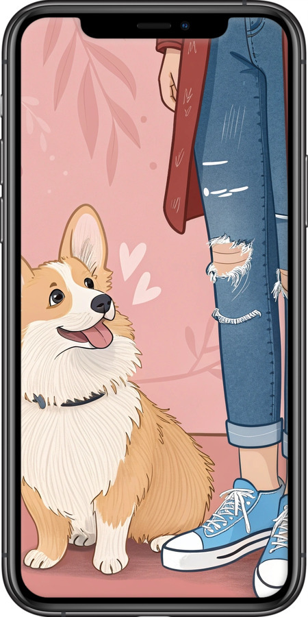 2D пластиковий чехол Корги 3 для Apple iPhone 11 Pro - 6707t-1788 изображение 