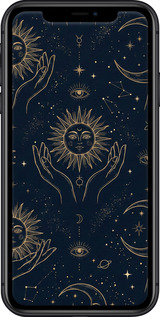 TPU чехол Celestial Harmony: Sun & Moon Gold Mystic Pattern для Apple iPhone 11 - 6778b-1722 изображение 